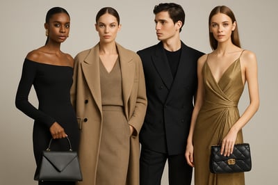 Premium fashion pieces displayed on models Premium fashion pieces displayed on models